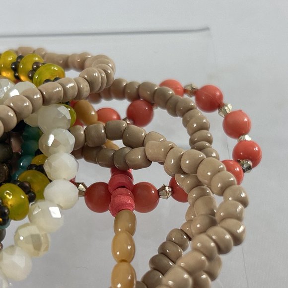 Lot 13 Small Beaded Lot Stretch Bracelets Multi Color Third Eye Chakra - Picture 6 of 9